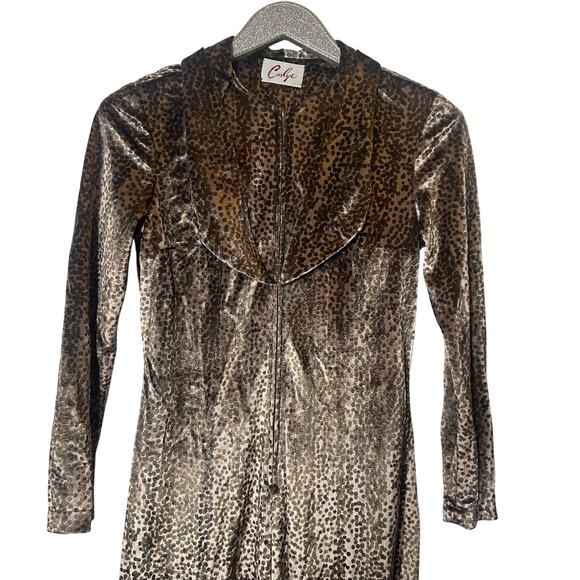 Carlye Vintage Leopard Print Velvet Maxi Dress - Picture 6 of 11